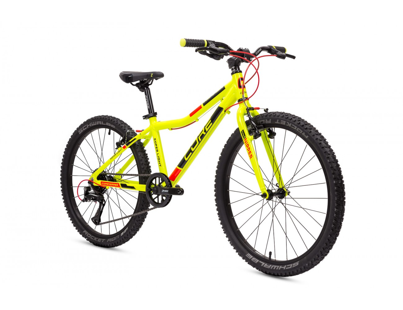 Dětské kolo 24" Al Nipper, jednopřevodník, 1x8s/1x9s, Ahead Al - Ultralight reflexně žlutý